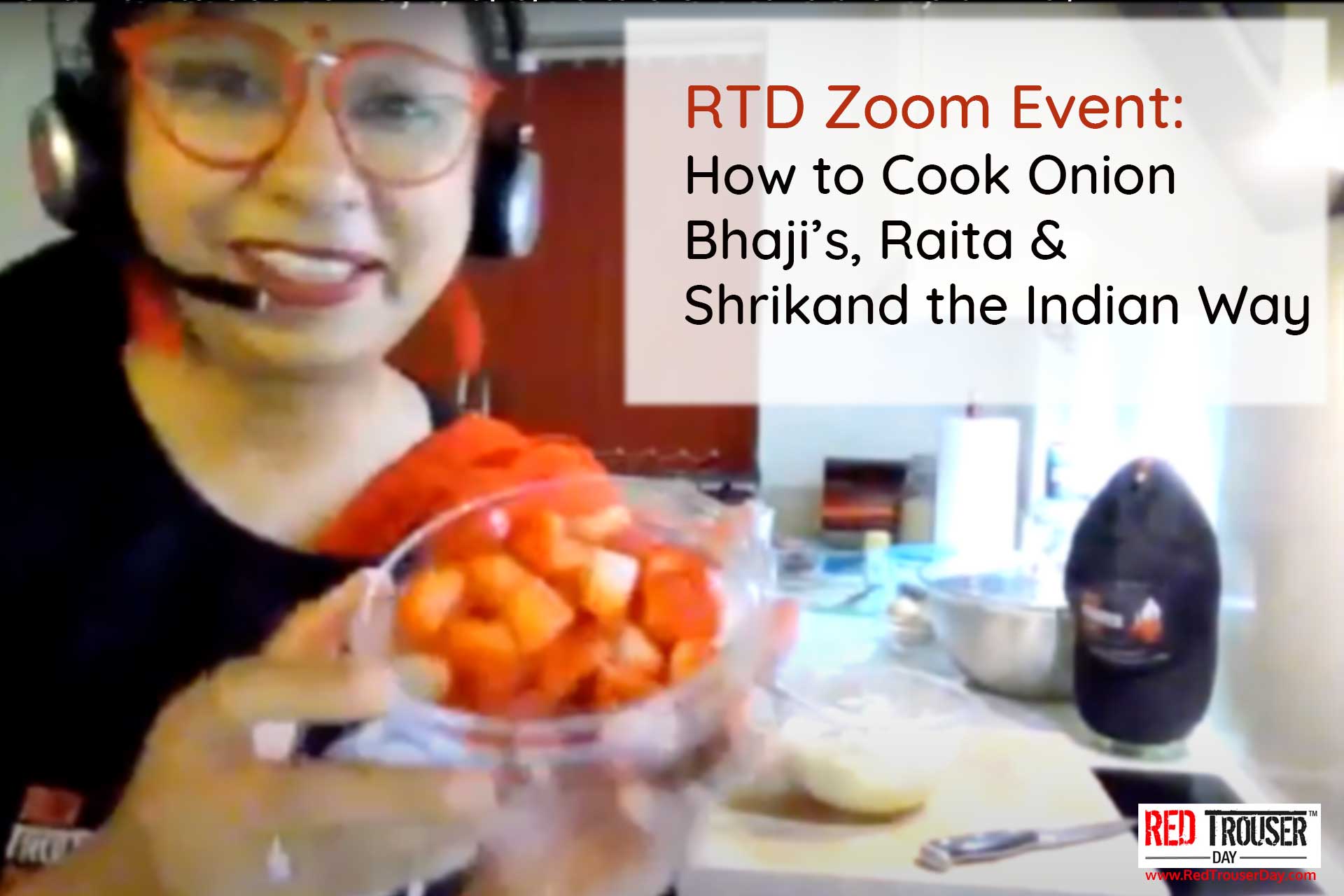 Rosey’s RTD Signature Onion Bhajis and Raita Red Trouser Day (RTD)